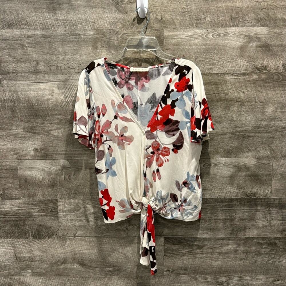 Lovestitch NWOT Boho printed wrap Blouse comfy and colorful.